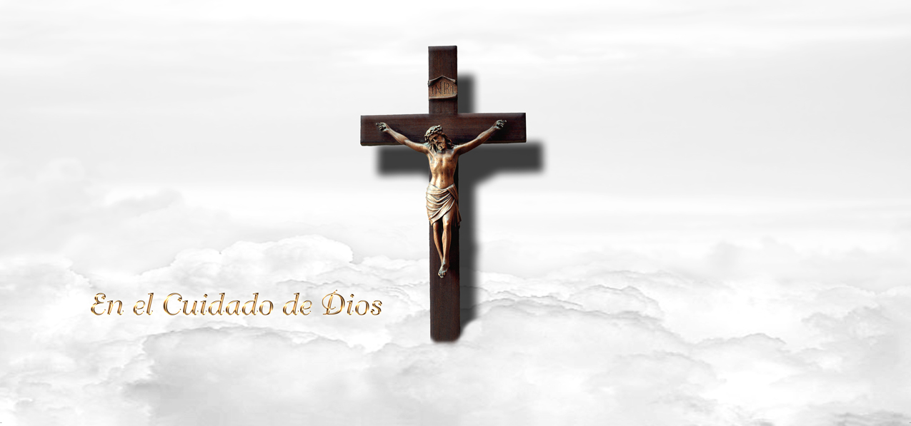 En el Cuidado de Dios (In Gods Care-Crucifix) Clouds White